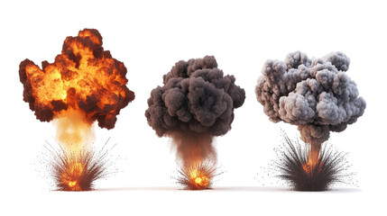 Poster - Dynamic Fire Smoke and Ash on Clear Background Generative AI