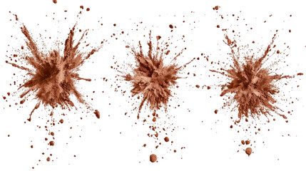 Poster - Explosive Coffee & Cocoa Bursts on Clear Background Generative AI
