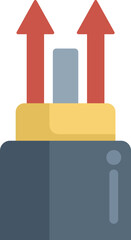 Poster - icon of a fiber optic cable transmitting data symbolized by two red arrows pointing up