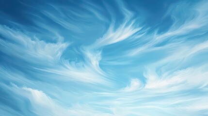 ethereal wisps of clouds against a serene blue sky