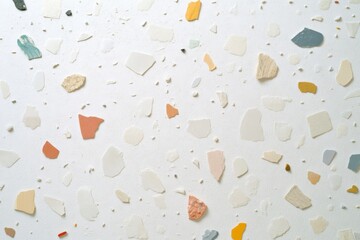 Poster - Abstract Terrazzo Pattern with Recycled Materials on White Background