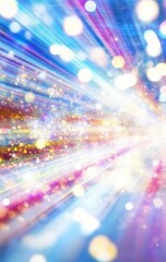 Poster - Vibrant Abstract Background with Futuristic Light Patterns and Bokeh Effects