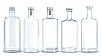 Poster - clear glass bottles on a transparent background generative ai