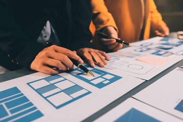 The designer team is designing the uxui system to make the uxui system work well on new phones and support system updates. Website development concept UI UX front end designer