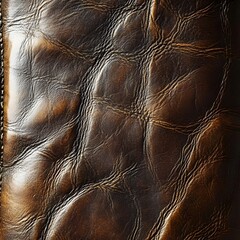 Seamless Textured Leather Pattern   Vintage Brown Cracked Material Background