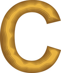 Multilayer Style Letter Alphabet Vector Element C