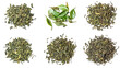 © Johnathan - Assorted Green Tea Leaves Arranged on a Transparent Background Generative AI
