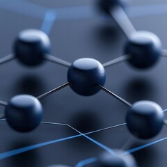 Close-up of molecular structure, abstract design on a dark background.