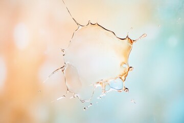 Aufkleber - Surreal Splash Abstract Liquid Form with Melting Metallic Reflection