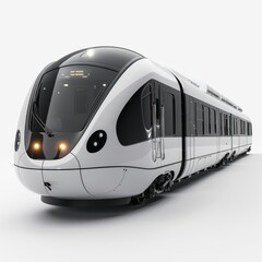 Electric Passenger Train Model in 3D View