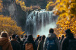 © Emanuel - Tourists overcrowding a famous waterfall, leaving little space for nature