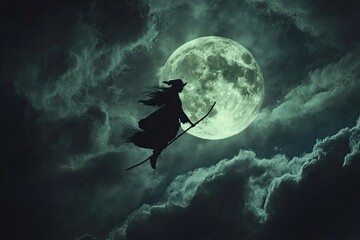 Wall Mural - witch on the broom