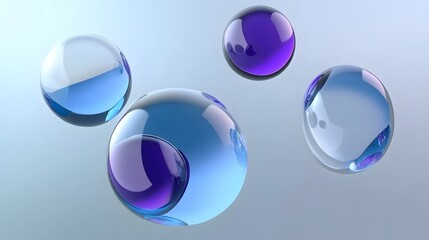 Wall Mural - Abstract 3d render of colorful bubble, modern background design