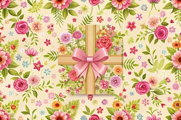 seamless floral background gift paper flower background