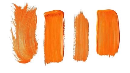 Poster - Vibrant Orange Brush Strokes on Transparent Background Generative AI