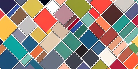 Poster - A colorful pattern of squares and rectangles