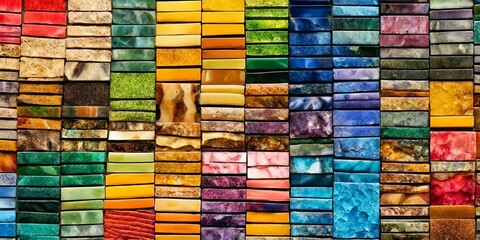 Aufkleber - A colorful mosaic of many different colored tiles