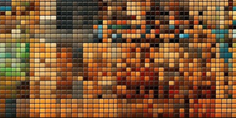 Aufkleber - A wall made of many small squares of different colors