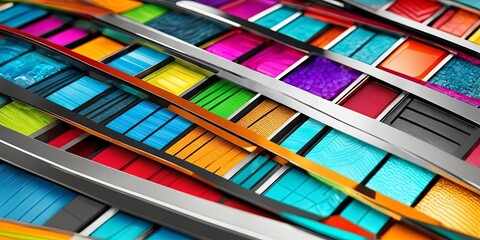 Aufkleber - A colorful image with many different colors and shapes