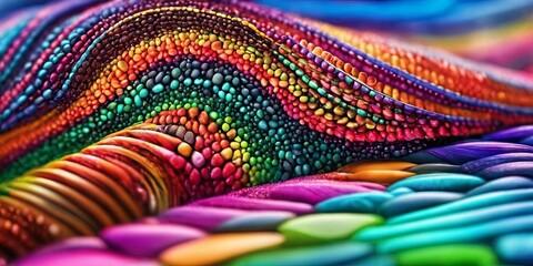 Aufkleber - A colorful, abstract image of a wave made of many different colored stones