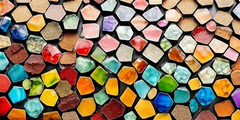 Aufkleber - A colorful mosaic made of many different colored glass pieces