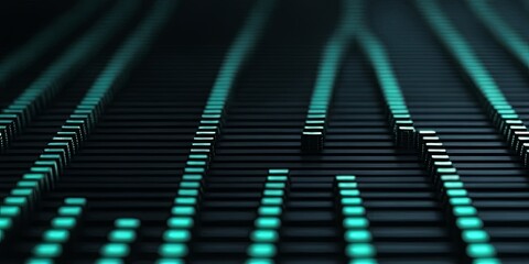 Poster - A close up of a green and black grid of squares