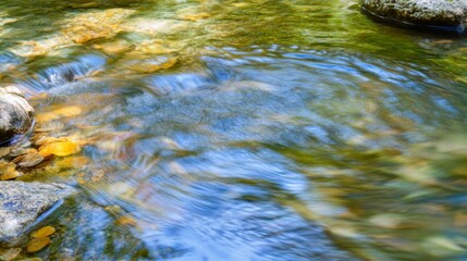 Sticker - Serene River Ripples with Soft Focus Lighting