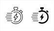 © Ainul - Fast charging linear icon. Quick charge technology, vector illustration on white background