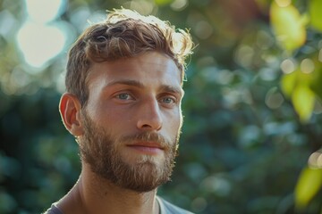 Handsome man outdoors portrait.