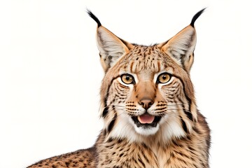 Balkan lynx on white background, Ai Generated