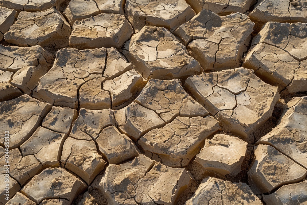 Drought and Saline Soil in Desert Environment with Cracked Surface ...