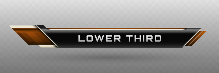 Wall Mural - Lower Third Banner in Metallic Black, Silver and Chocolate Brown Color Theme for Video Broadcast Presentation Titles