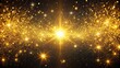 © Latsamee - Silhouette golden stardust sparkling particles in the universe