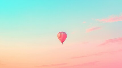  Colorful Hot Air Balloon in Clear Sky at Sunrise
