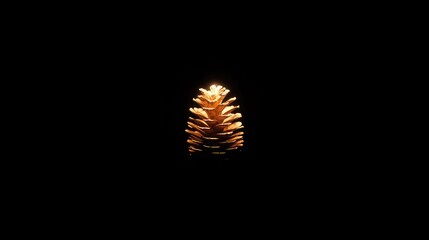 Poster - illuminated pine cone on a dark background
