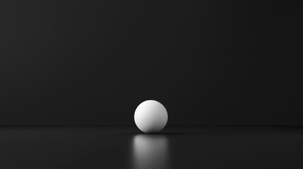 Poster - minimalist white sphere on black background