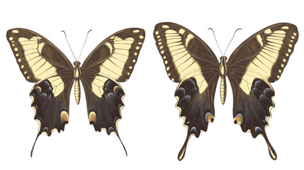 Poster - Vintage Swallowtail Butterflies Illustrations Generative AI