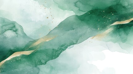 Poster - elegant green watercolor abstract background design