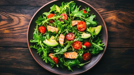 Sticker - Fresh Salad with Salmon and Cherry Tomatoes