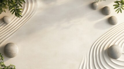 Poster - serene landscape with smooth stones and gentle lines