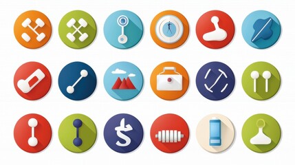 Poster - Colorful Minimalist Icons and Symbols for Web and Mobile App Design