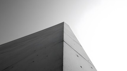 191. A worm's-eye view of a modern architectural column with a simple shape, extending into the clear sky