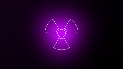 Radioactive icon nuclear on black background. Radioactive toxic danger sign design isolated round radioactive hazard