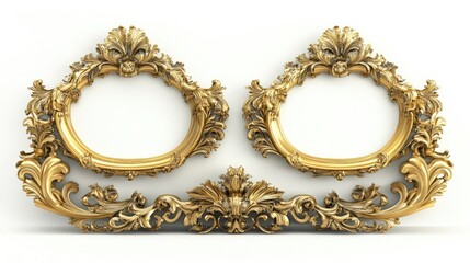 Poster - elegant baroque style gold frames crafted for classic art displays generative ai