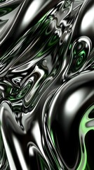Wall Mural - liquid metal green color iridescent background. rainbow colors. trendy texture for web, social media