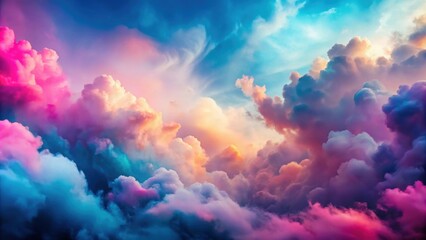 Colorful abstract cloudscape with vibrant pink and blue hues , abstract, clouds, sky, colorful, vibrant, pink, blue, hues