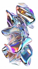 Wall Mural - 3d render of abstract art with surreal 3d organic ball in curve wavy smooth and soft bio forms in ma