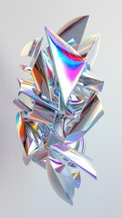 Wall Mural - 3d render of abstract art with surreal 3d organic ball in curve wavy smooth and soft bio forms in ma