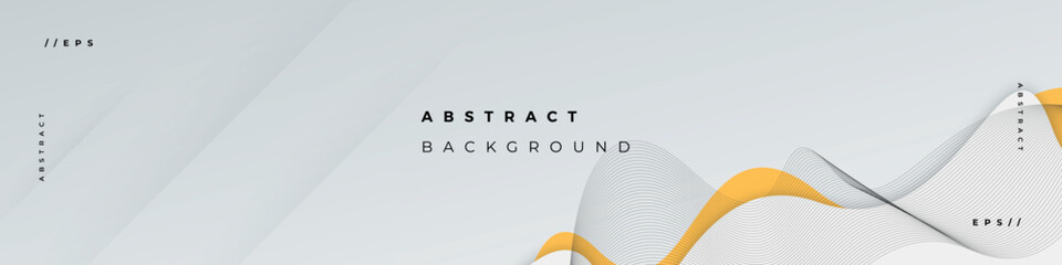 Wall Mural - Linkedin banner abstract wavy gray background