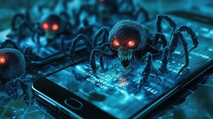Poster - Mobile malware targets smartphones and tablets, exploiting vulnerabilities to steal data, track users, and control infected devices remotely